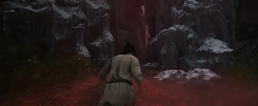 Chasing Lunka through the red-lit gorge in All Good Things