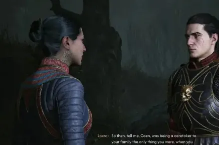 Lacra speaking with Coen at night during her romance chain